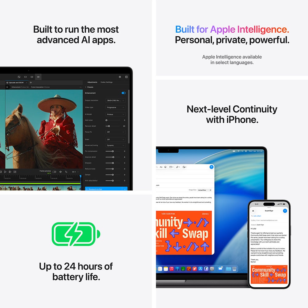 Apple MacBook Pro (2026) 16-inch M5 Pro chip with 18-core CPU and 20-core GPU, 24GB RAM, 1TB SSD English – Space Black (MGEA4ZS/A) - Image 8
