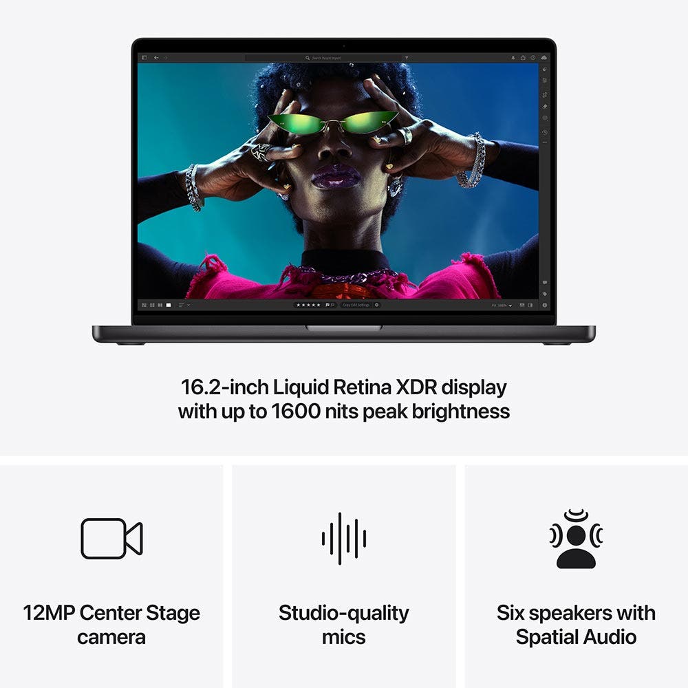 Apple Macbook Pro 16-inch (2024) - M4 Max Chip With 14-Core CPU,32-core GPU, 36GB RAM 1TB SSD, Arabic - Space Black [MX303AB/A] - Image 6