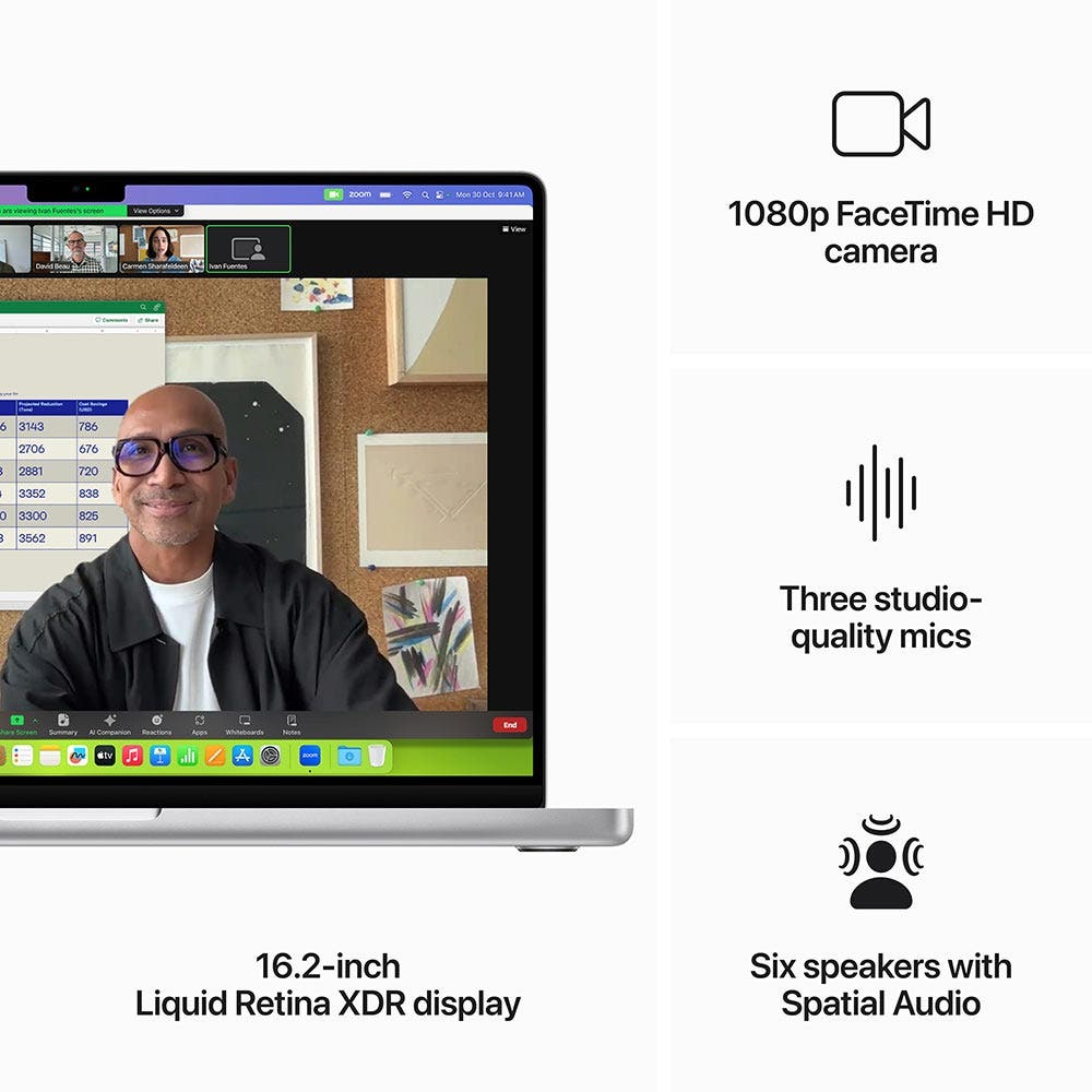 Apple MacBook Pro M3 Max chip with 16 Core CPU & 40 Core GPU 48GB RAM 1TB SSD 16" Laptop English & Arabic Keyboard - Silver (MUW73AB/A) - Image 6
