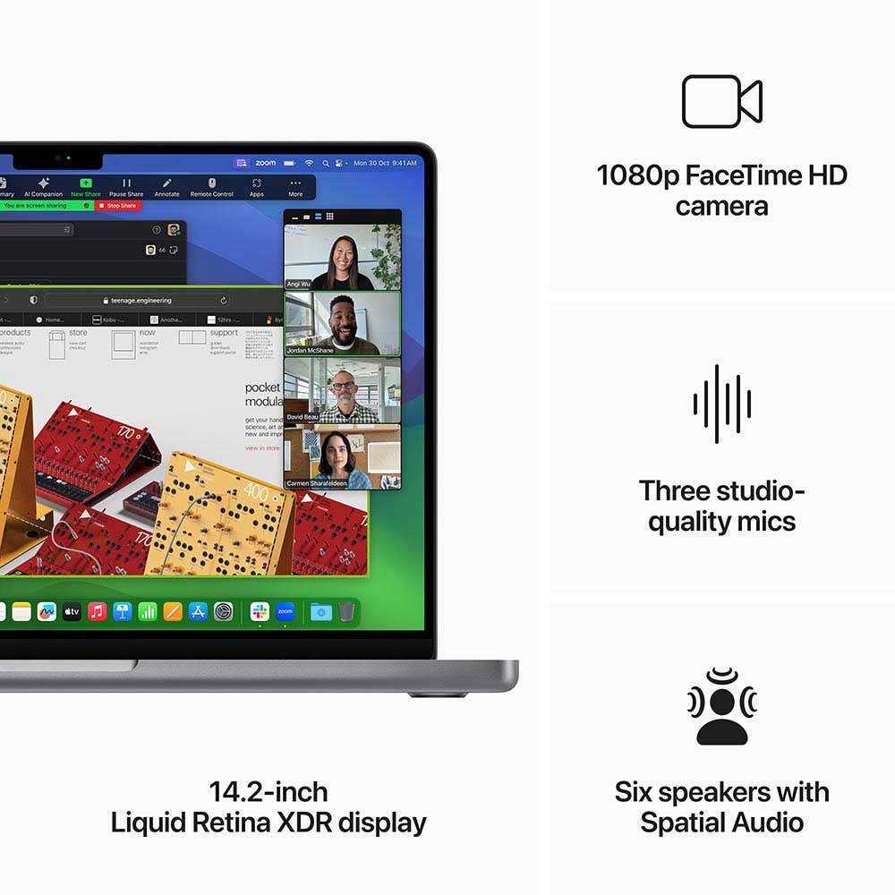 Apple MacBook Pro M3 chip with 8 Core CPU & 10 Core GPU 8GB RAM 1TB SSD 14" Laptop English & Arabic Keyboard - Space Grey (MTL83AB/A) - Image 5