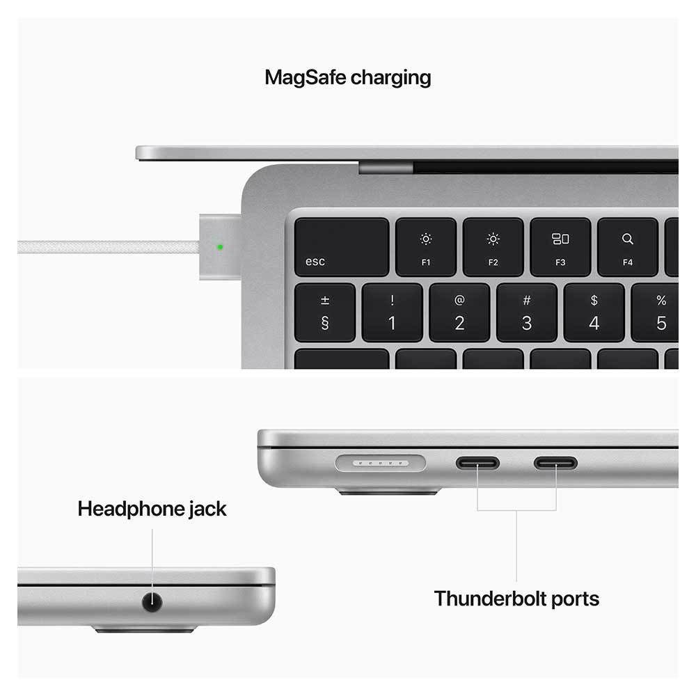 Apple MacBook Air 13" , M2 chip With 8-core CPU and 8-core GPU, 256GB SSD, Silver, English/Arabic Keyboard - Image 7