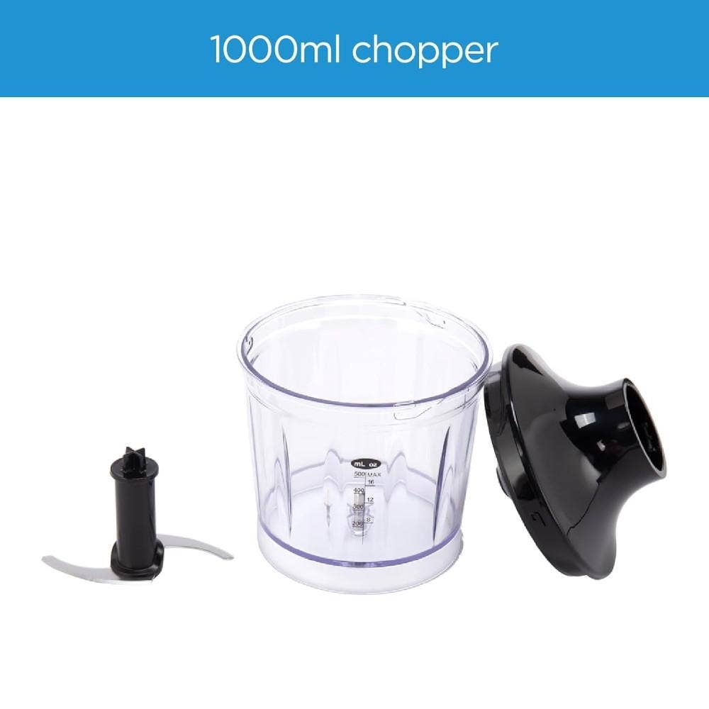 Midea 1000W Hand Blender With DC Motor, Stainless Steel Wander, Multi-functional For Whisking - Chopping - Mashing, Variable Speed For Turbo & Stepless, 1L Chopper Bowl, 600ml beaker, MJ-BH1001W - Image 6