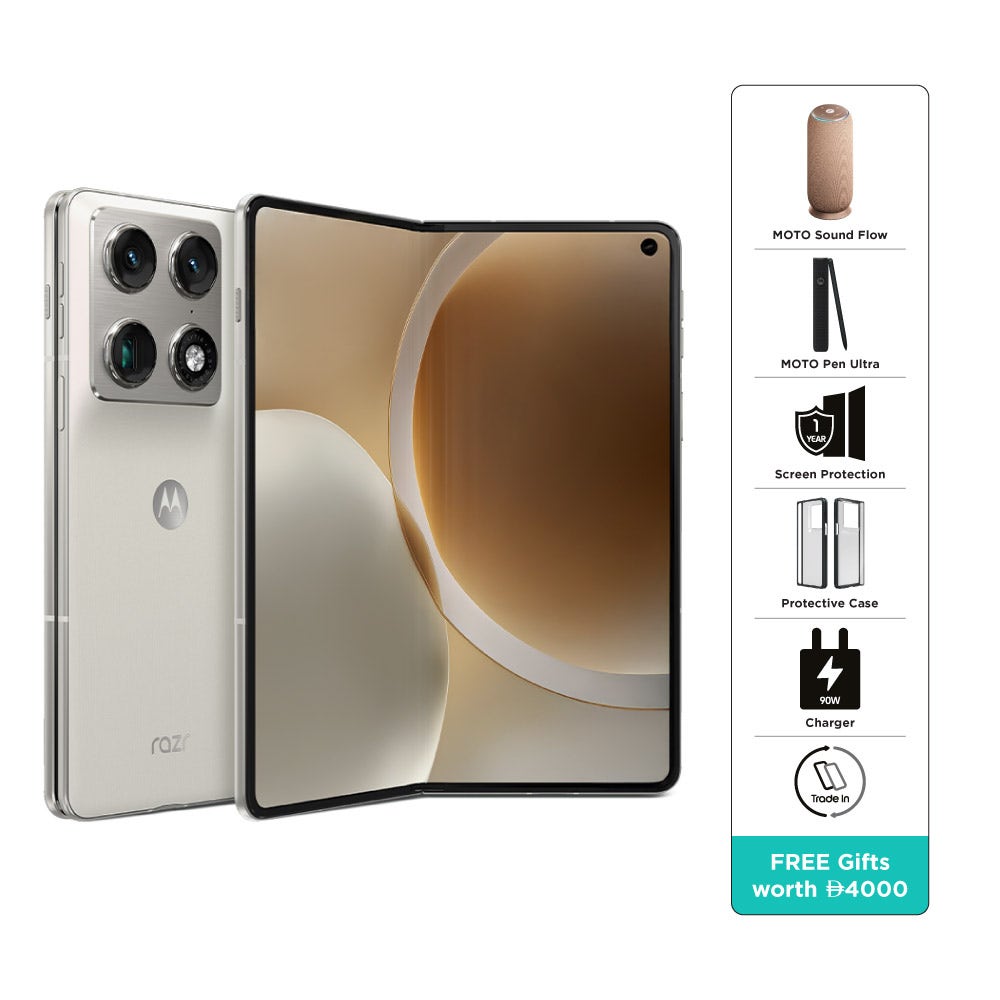 Motorola Razr Fold 16GB RAM 5G Smartphone, PANTONE Lily White, 512 GB