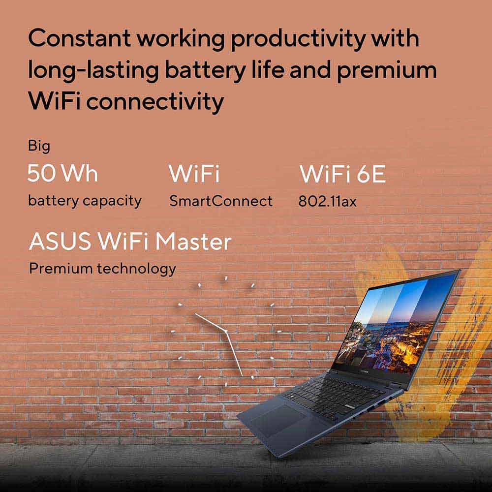 ASUS Vivobook S 14 Flip AMD Ryzen 5-7530U 8GB RAM 512GB SSD AMD Radeon Graphics 14" WUXGA Convertible Laptop - Quiet Blue (TN3402YA-LZ200W) - Image 6