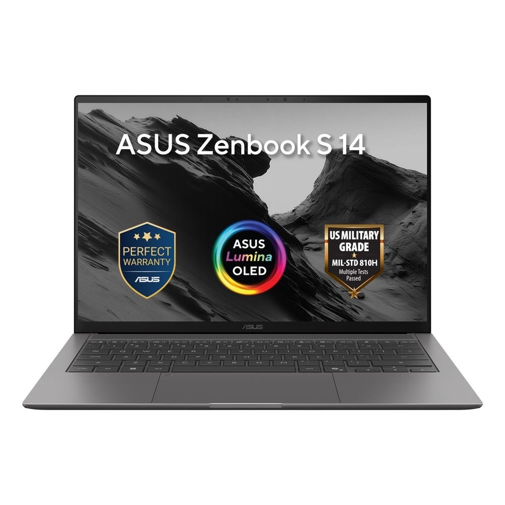 ASUS Zenbook S 14 Intel Core Ultra 9 386H 32GB RAM 1TB SSD 14-Inch 3K OLED Windows 11 Home Laptop – Antrim Gray (UX5406AA-SW114W)