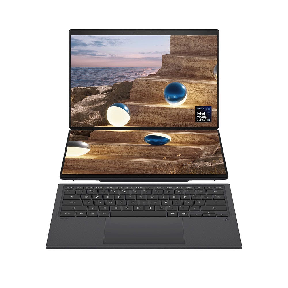 ASUS Zenbook DUO Copilot+ PC Intel Core Ultra X9-388H 32GB RAM 2TB SSD Intel Arc Graphics 14 inch Windows 11 Home Laptop - Moher Gray (UX8407AA-SN066W)