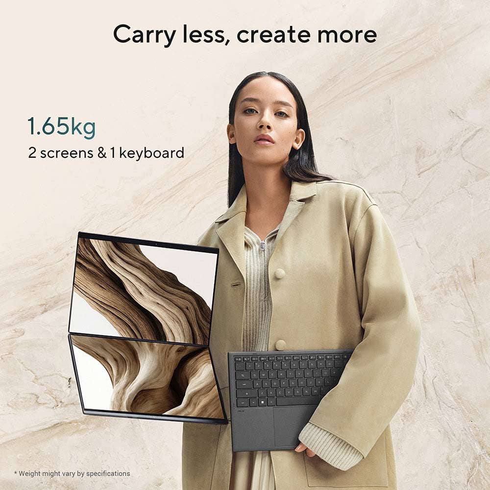 ASUS Zenbook DUO Copilot+ PC Intel Core Ultra X9-388H 32GB RAM 2TB SSD Intel Arc Graphics 14 inch Windows 11 Home Laptop - Moher Gray (UX8407AA-SN066W) - Image 3