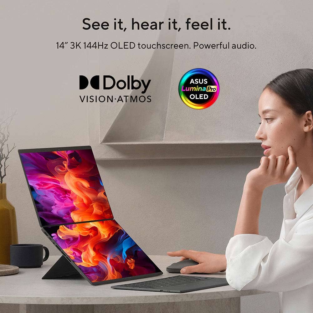 ASUS Zenbook DUO Copilot+ PC Intel Core Ultra X9-388H 32GB RAM 2TB SSD Intel Arc Graphics 14 inch Windows 11 Home Laptop - Moher Gray (UX8407AA-SN066W) - Image 5