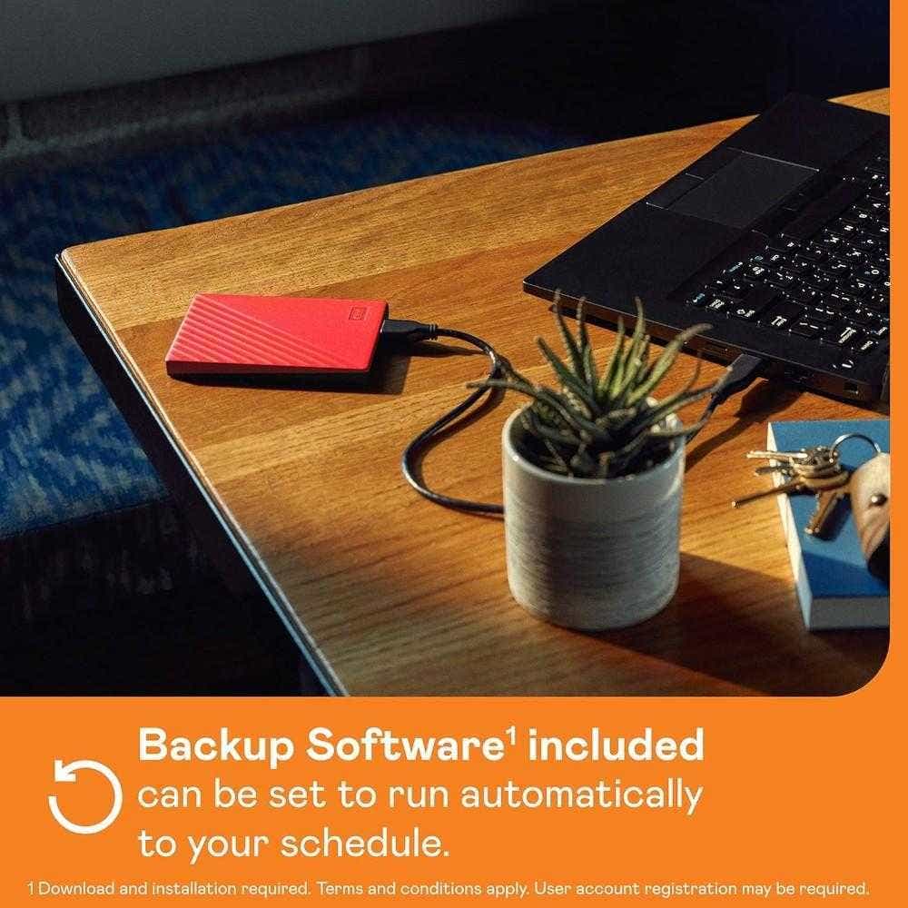 WD 6 TB My Passport Portable HDD USB 3.0 With Software For Device Management, Backup And Password Protection - Works With PC, Xbox And PS4, Red WDBR9S0060BRD-WESN - Image 4