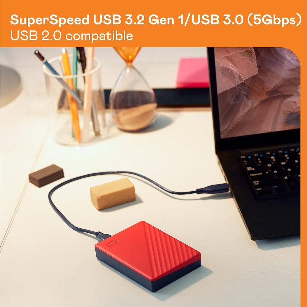 WD 6 TB My Passport Portable HDD USB 3.0 With Software For Device Management, Backup And Password Protection - Works With PC, Xbox And PS4, Red WDBR9S0060BRD-WESN - Image 6