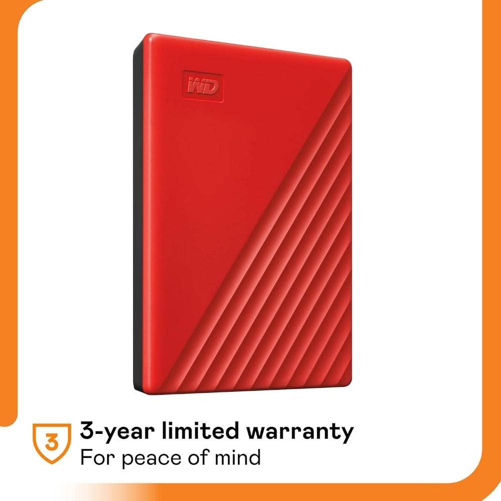 WD 6 TB My Passport Portable HDD USB 3.0 With Software For Device Management, Backup And Password Protection - Works With PC, Xbox And PS4, Red WDBR9S0060BRD-WESN - Image 7