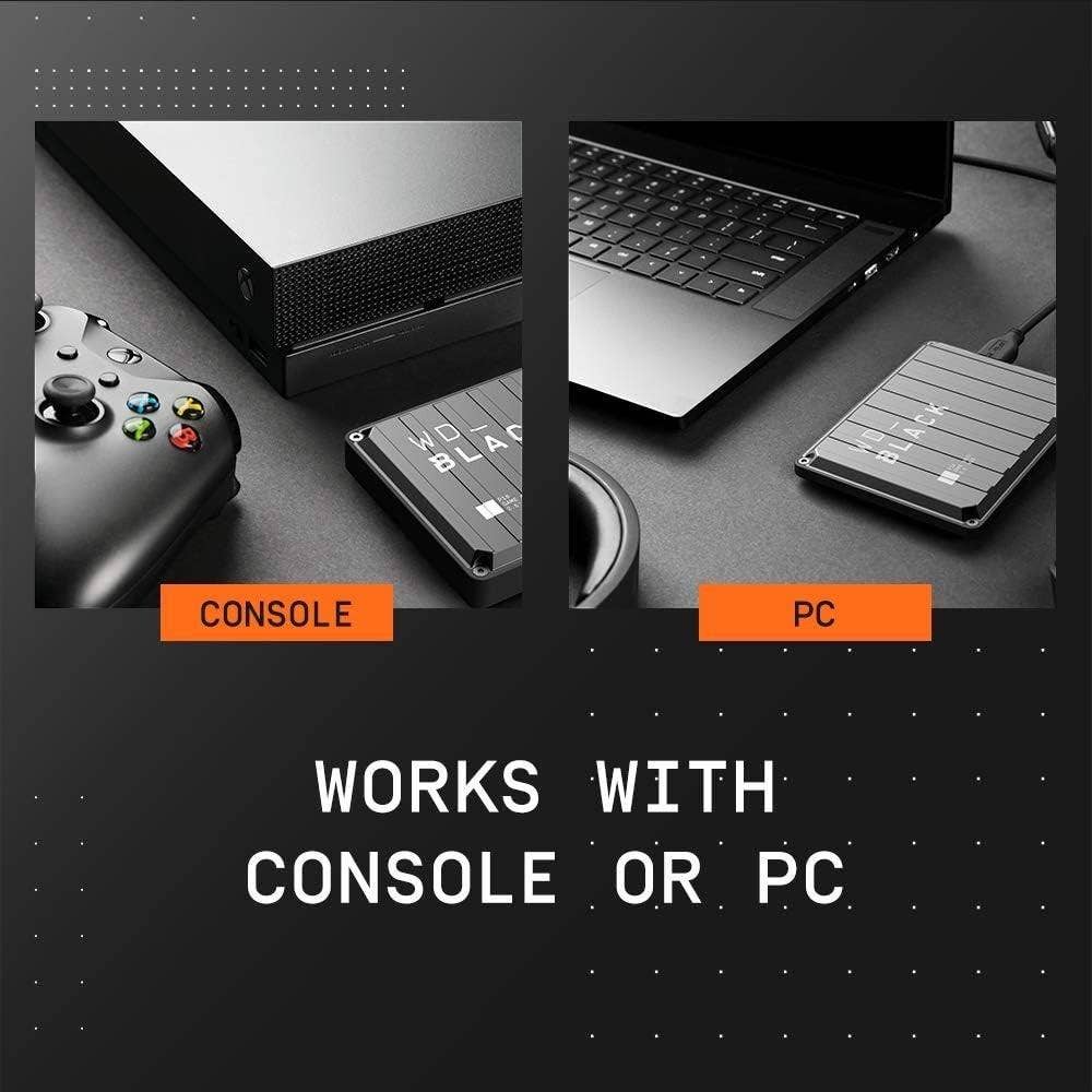 WD_Black P10, 6TB, Game Drive, Portable HDD, Works With Playstation, Xbox, PC, & Console, Save Up To 150 Games, Black WDBZ7D0060BBK-WESN - Image 3