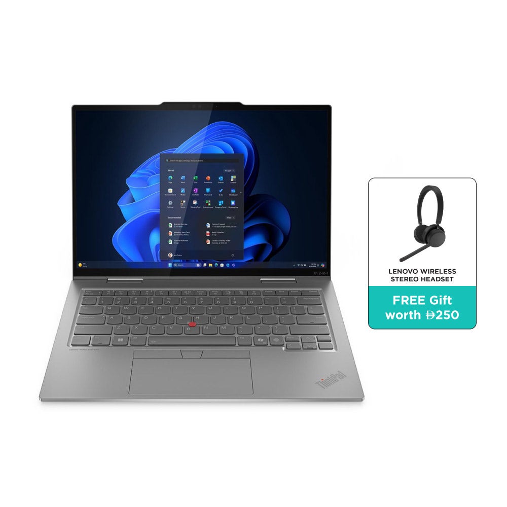 Lenovo ThinkPad X1 2-in-1 Gen 10 Intel Core Ultra 7 258V 32GB 1TB Intel Arc 14" WUXGA Touch Windows 11 Pro Laptop – Grey (X1-21NU00E7GR+ANC)