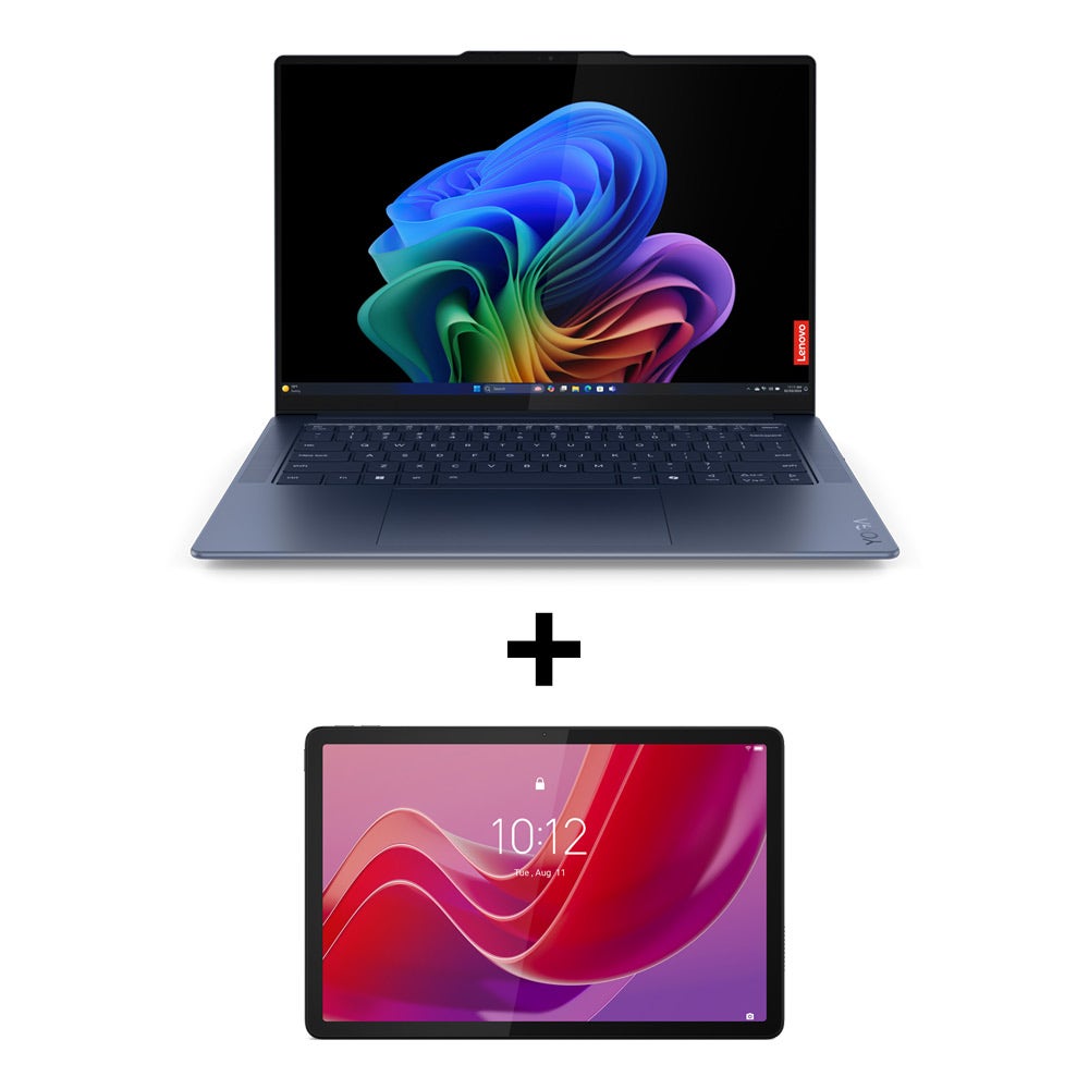 Lenovo Yoga Slim 7 83ED003CAX Snapdragon X Elite X1E-78-100 32GB RAM 1TB SSD Qualcomm Hexagon NPU 14.5" 3K OLED Windows 11 Home Laptop - Cosmic Blue + Lenovo Tab M11