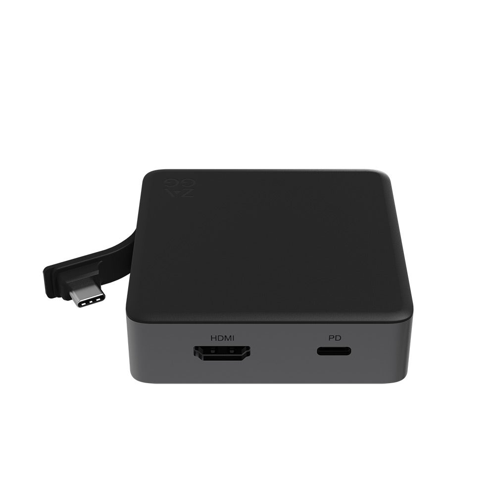 ZAGG 4-Port USB Hub Compact Multi-Port Adapter Gray/Black (ZAG ACC 4 Port Hub Gry)